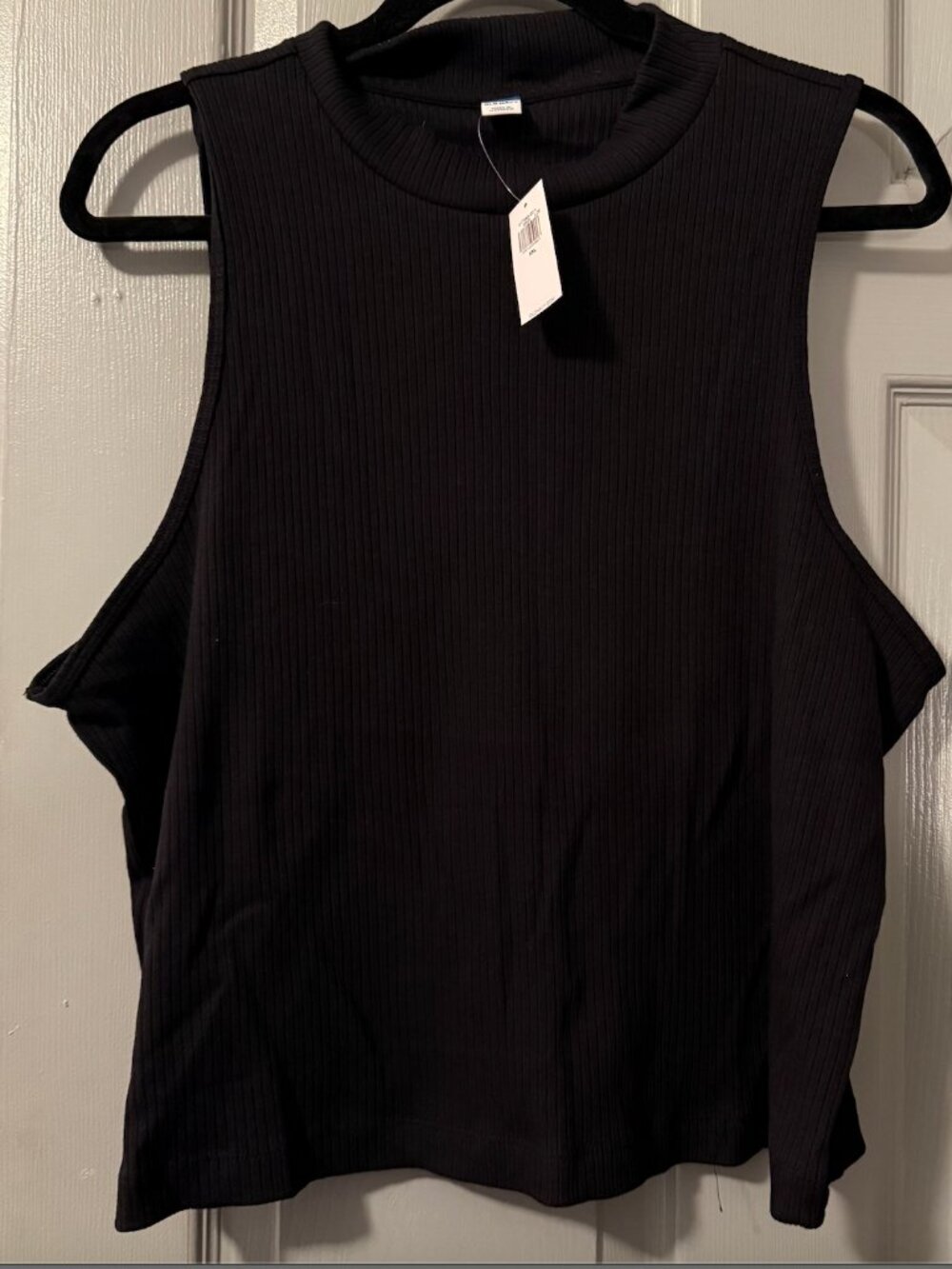 NWT Old Navy Ribbed Mock Neck Sleeveless Top Black | XXL